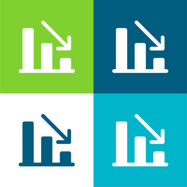 Аналитика Плоские четыре цвета минимальный набор значков