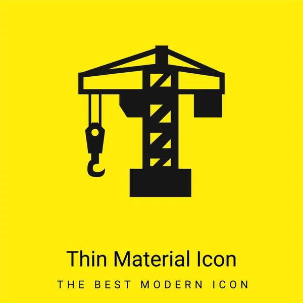 Architecture Crane Tool Минимальный Ярко Желтый Значок Материала — стоковый вектор