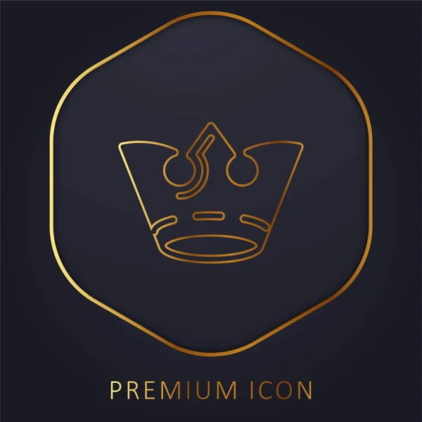 Logo Línea Oro Corona Premium Icono — Vector de stock