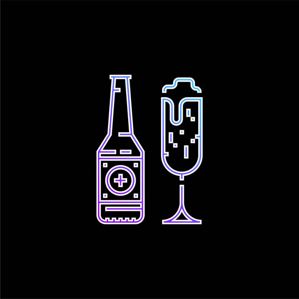 Beer blue gradient vector icon