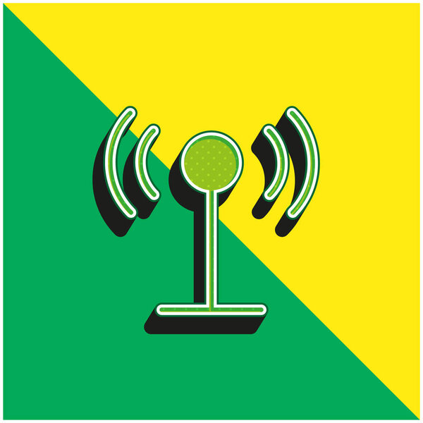 Антенна Зеленый и желтый современный трехмерный векторный логотип