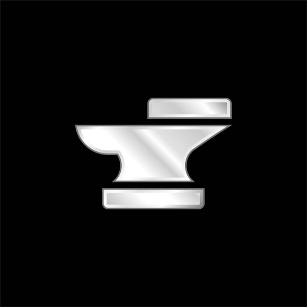 Anvil silver plated metallic icon