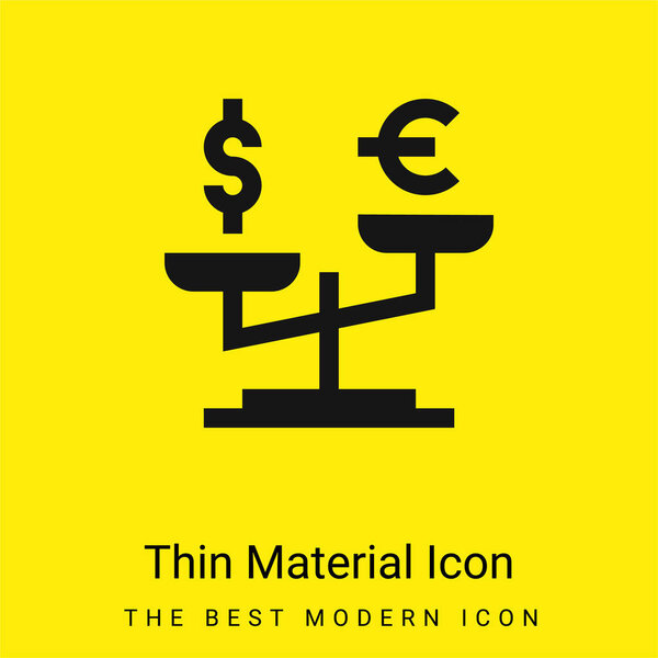 Баланс минимальный ярко-желтый значок материала