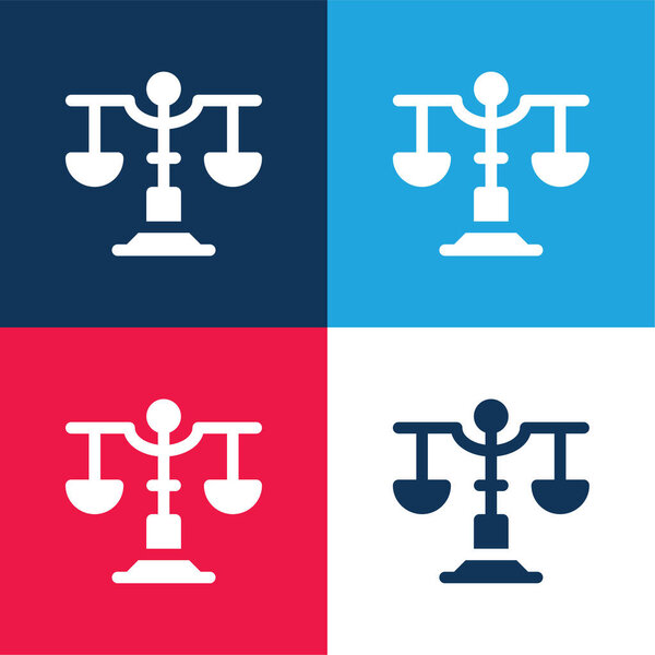 Balance blue and red four color minimal icon set