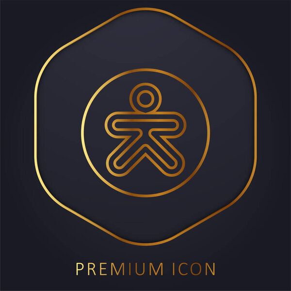 Accessibility golden line premium logo or icon