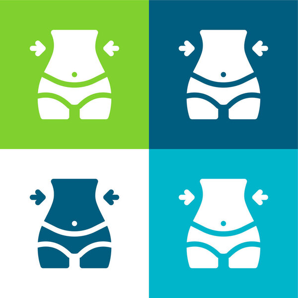 Плоский четырехцветный минимальный набор значков