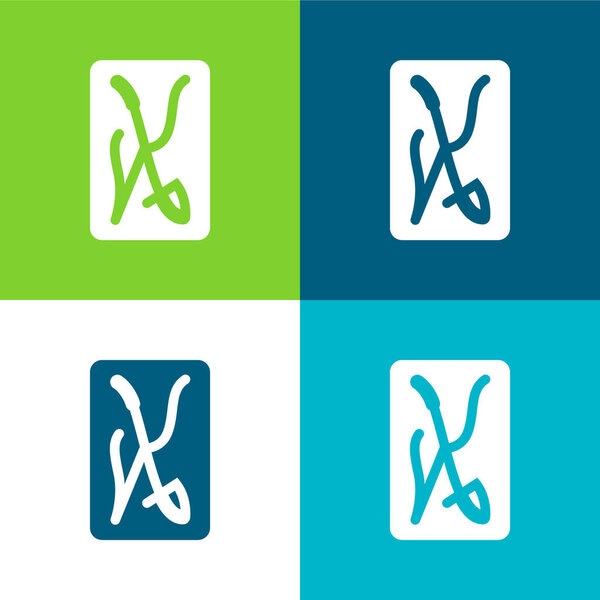 Ace Of Swords Flat four color minimal icon set