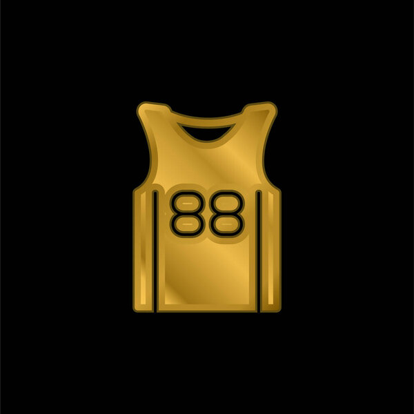 Basketball Jersey gold plated metalic icon or logo vector