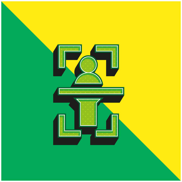 Body Scan Green and yellow modern 3d vector icon logo