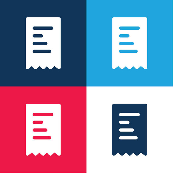 Билл синий и красный четыре цвета минимальный набор значков