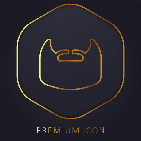 Beard golden line premium logo or icon
