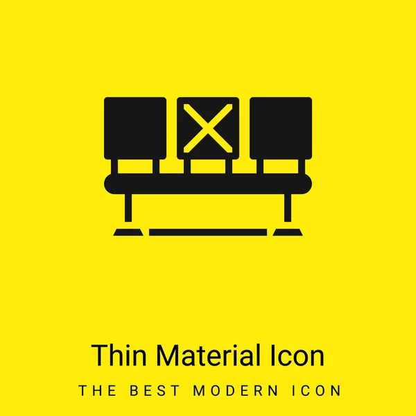 Bench Minimale Helder Geel Materiaal Pictogram — Stockvector