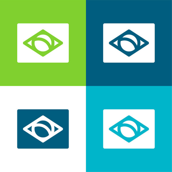 Бразилия синий и красный четыре цвета минимальный набор значков