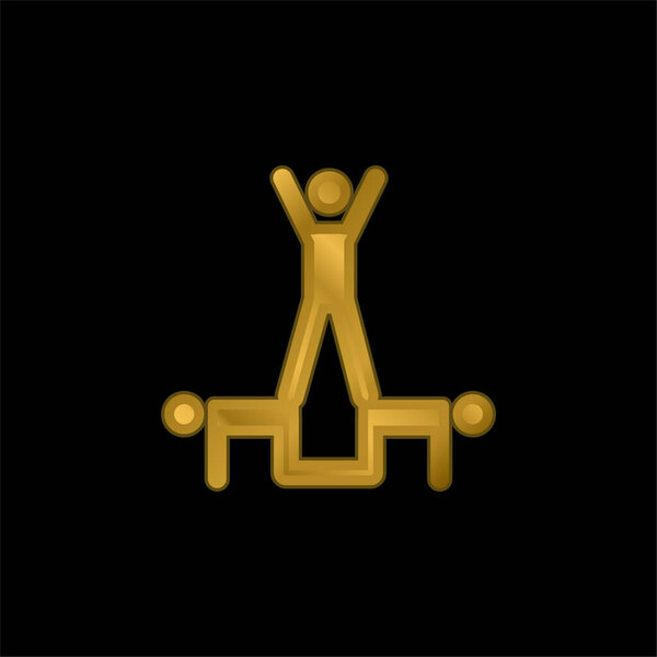 Acrobatics Group Silhouette позолоченная металлическая икона или вектор логотипа