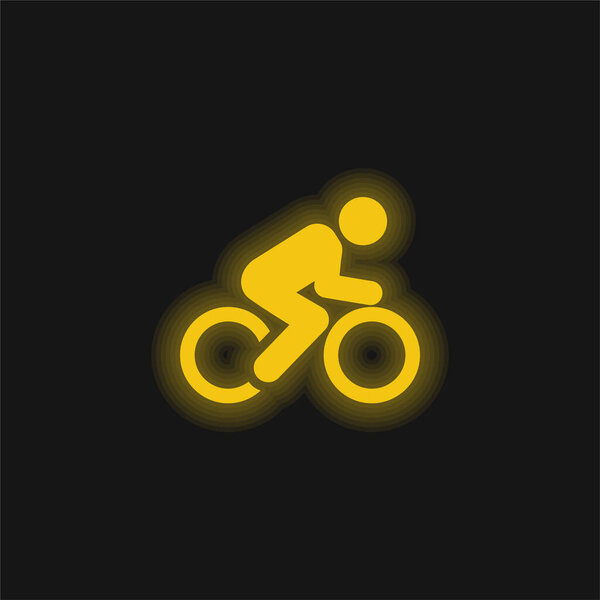 Желтый светящийся значок велосипеда
