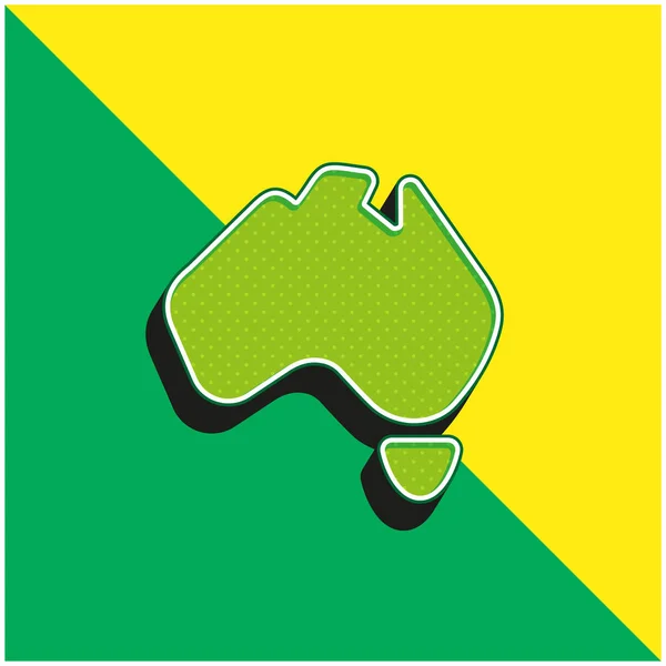 澳大利亚绿色和黄色现代3D矢量图标 — 图库矢量图片