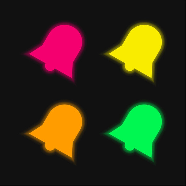 Bell Black Музыкальный четырехцветный неоновый вектор