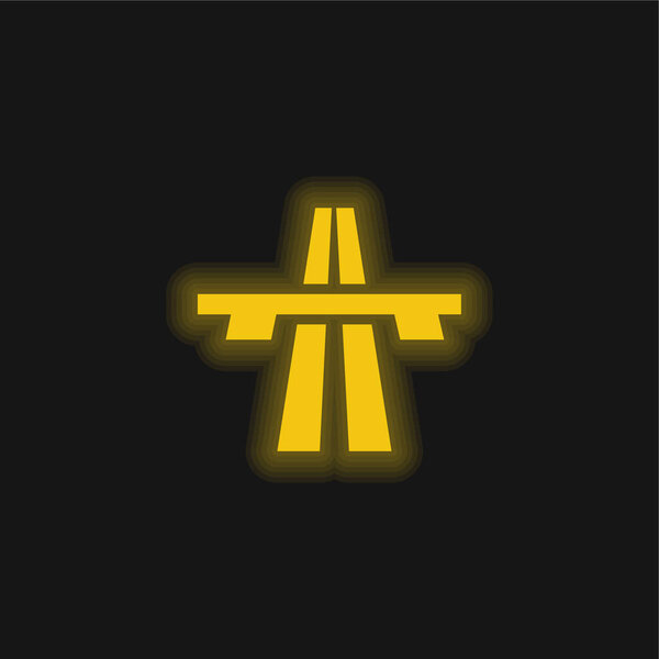 Перспектива желтый светящийся неоновый значок