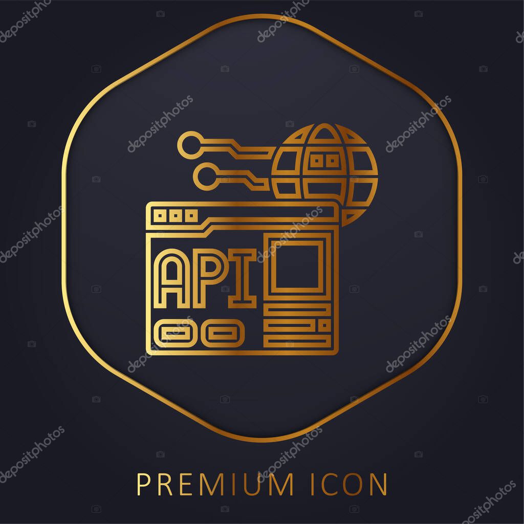 Api golden line premium logo or icon