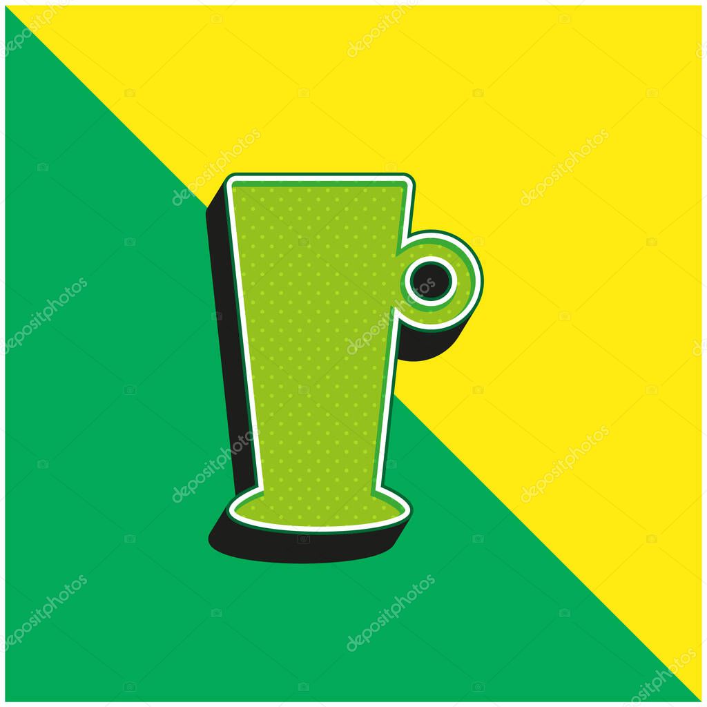 Big Cup Green and yellow modern 3d vector icon logo