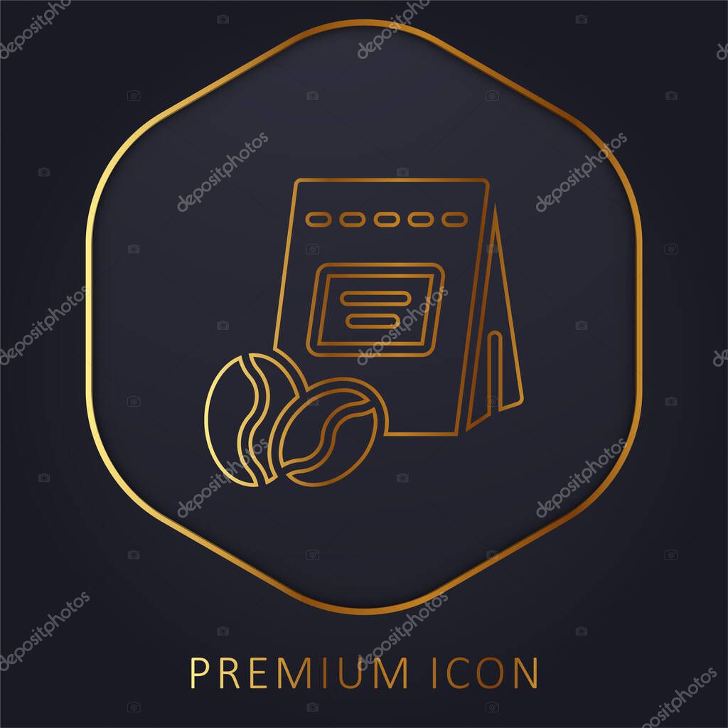 Beans golden line premium logo or icon
