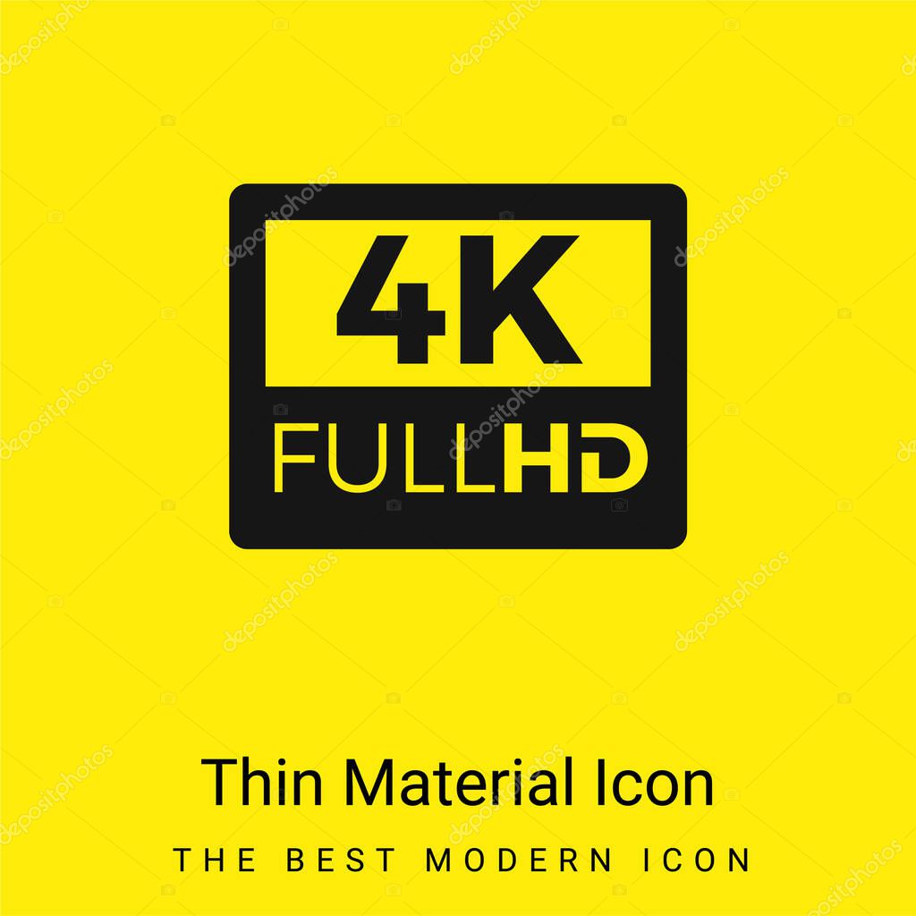 4K FullHD minimal bright yellow material icon