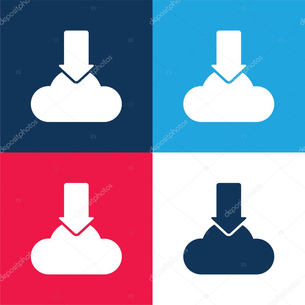 Arrow blue and red four color minimal icon set