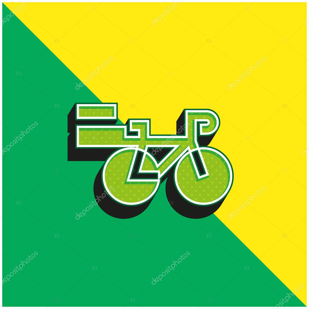 Bike Green and yellow modern 3d vector icon logo