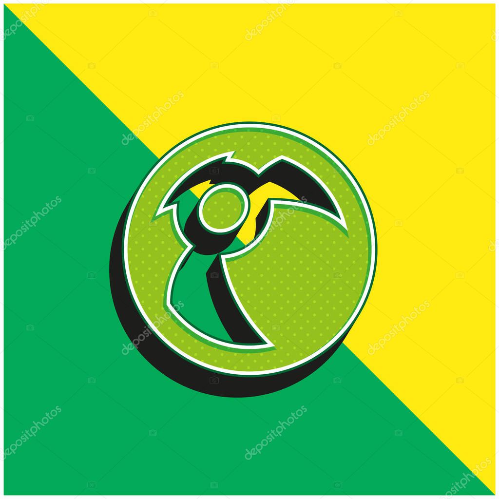 Ball Green and yellow modern 3d vector icon logo