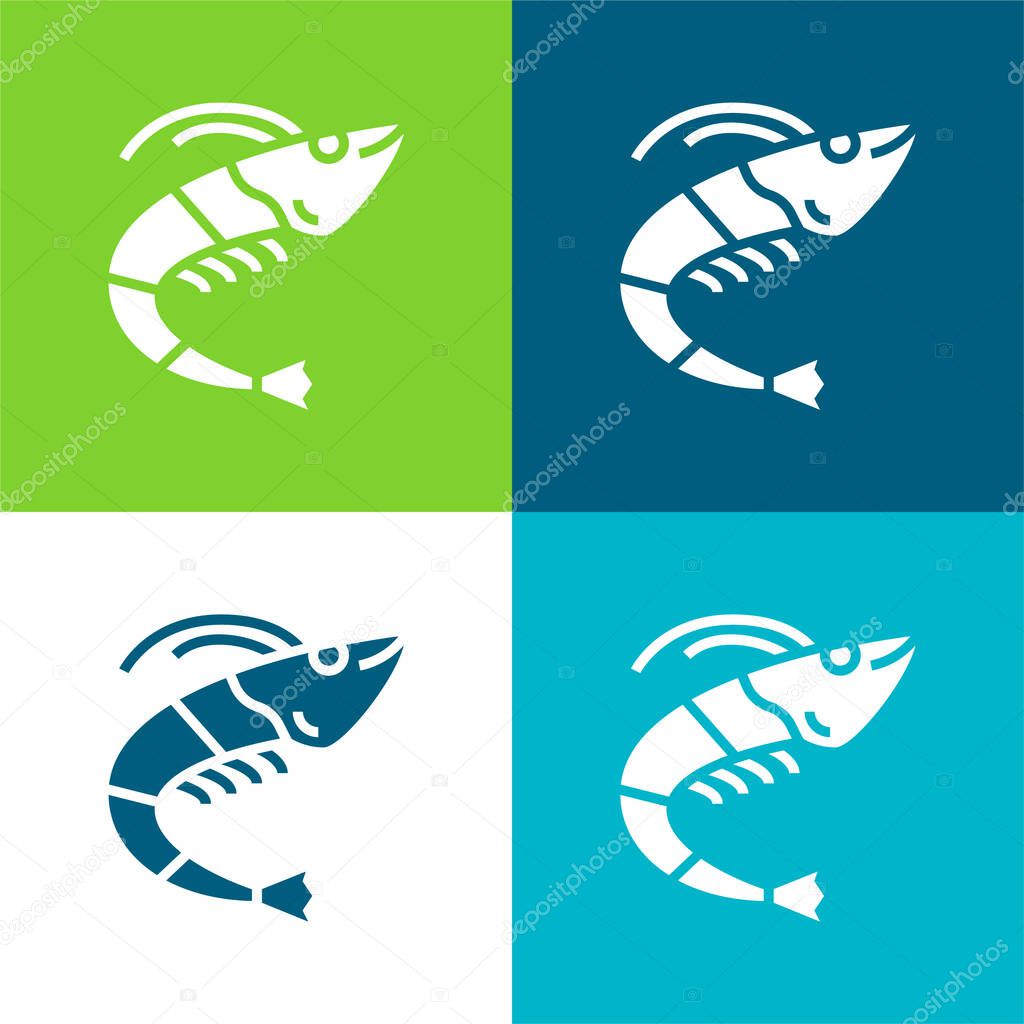 Animal Flat four color minimal icon set