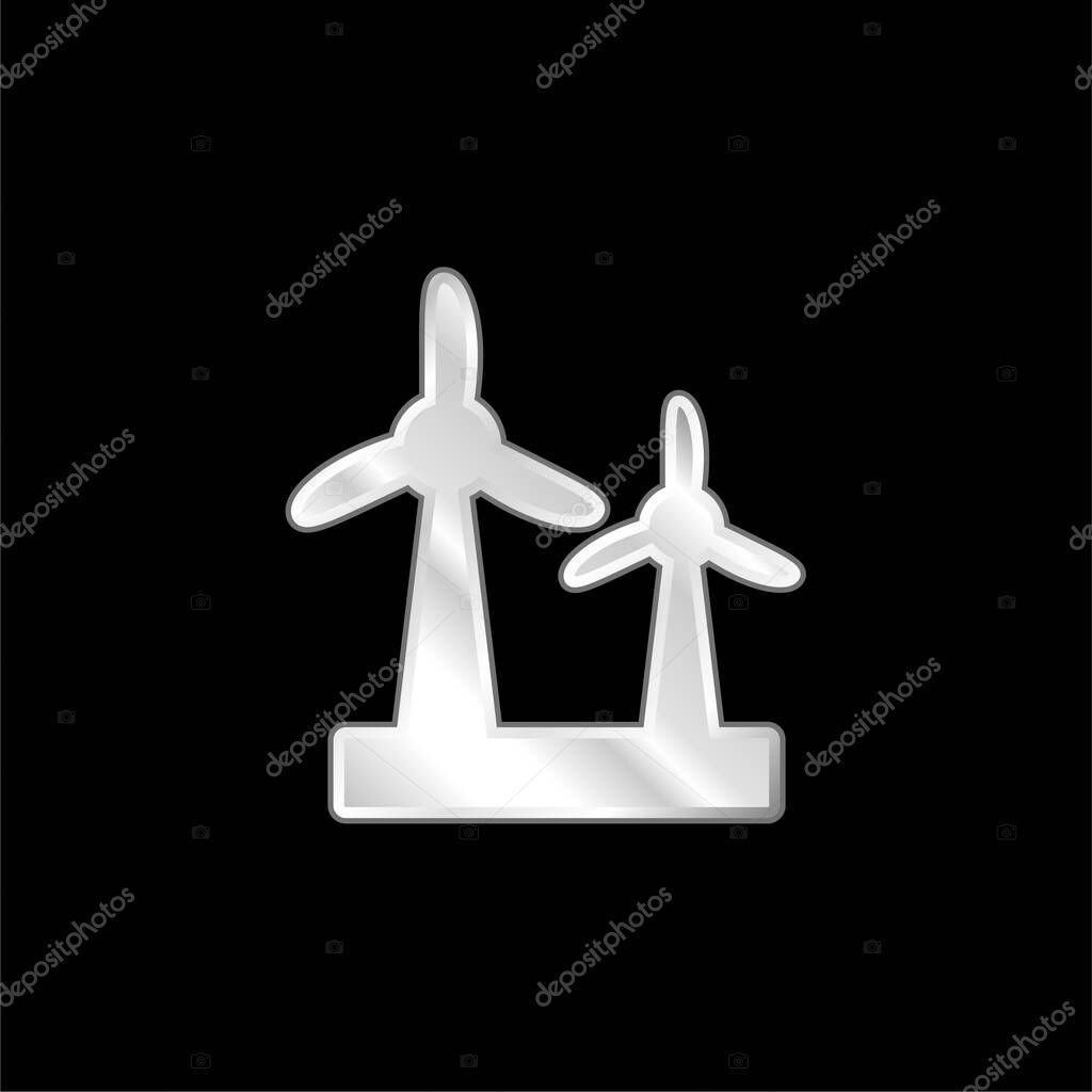 Air Turbine silver plated metallic icon