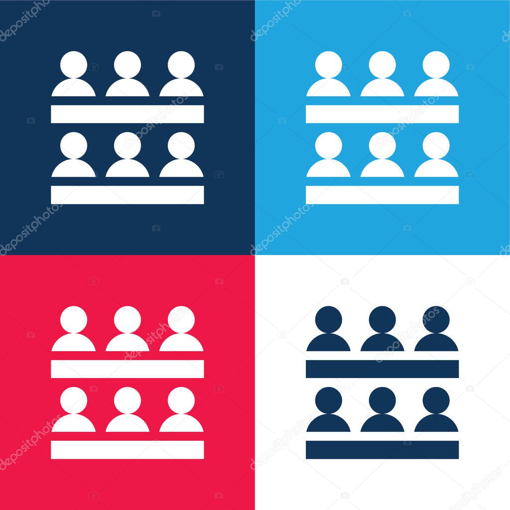 Association blue and red four color minimal icon set