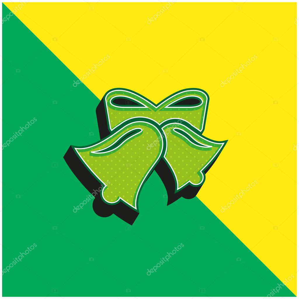 Bells Green and yellow modern 3d vector icon logo