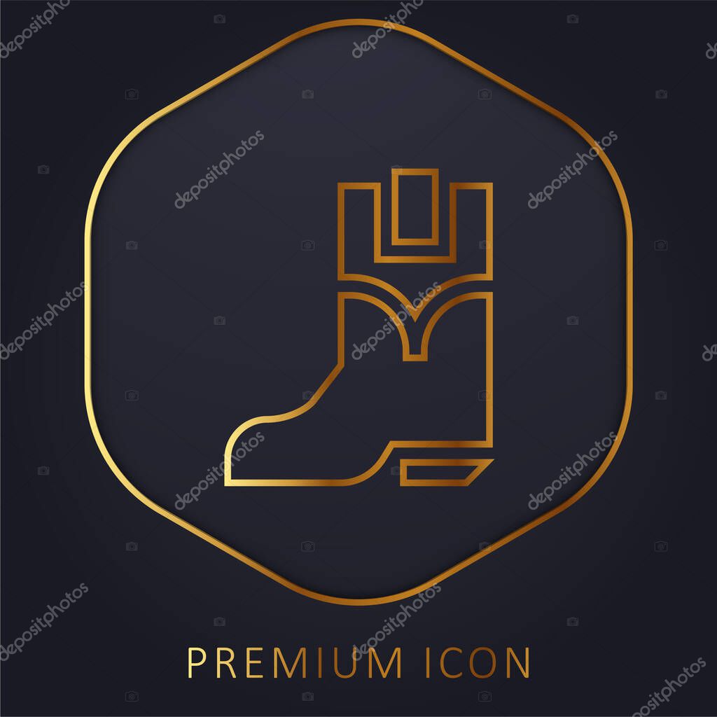 Boots golden line premium logo or icon