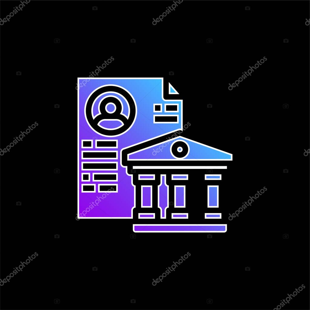 Bank blue gradient vector icon