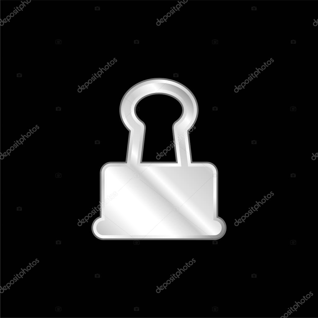Big Clip silver plated metallic icon