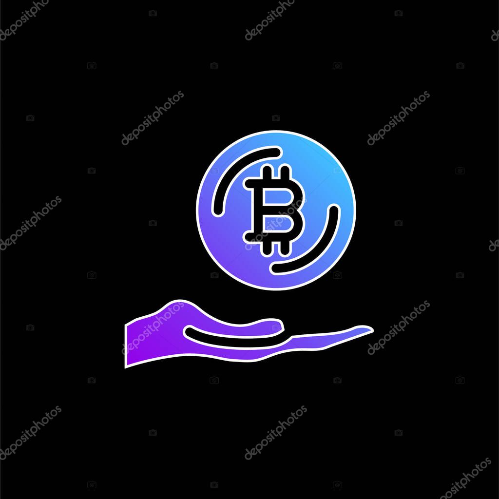 Bitcoin blue gradient vector icon