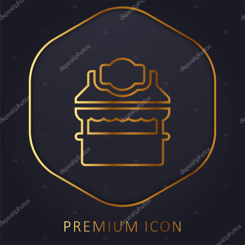 Booth golden line premium logo or icon