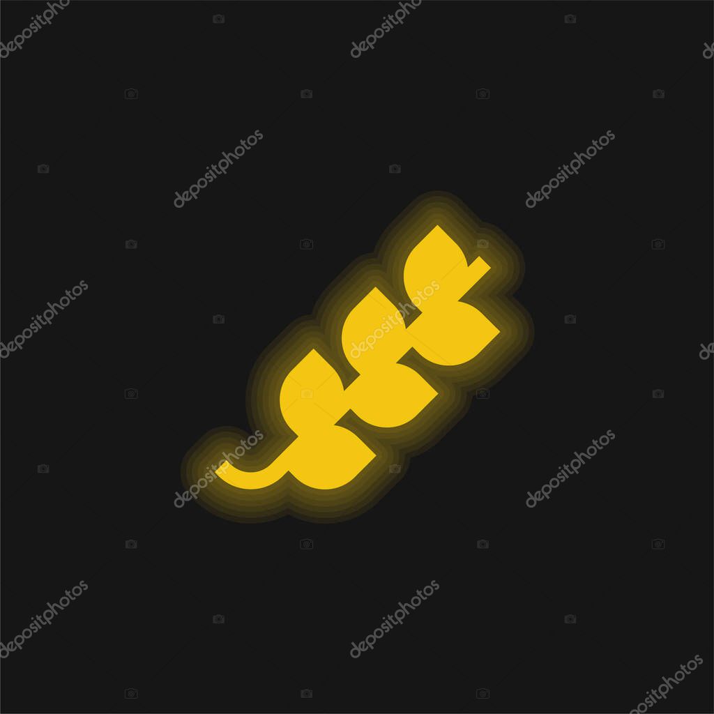 Branch yellow glowing neon icon
