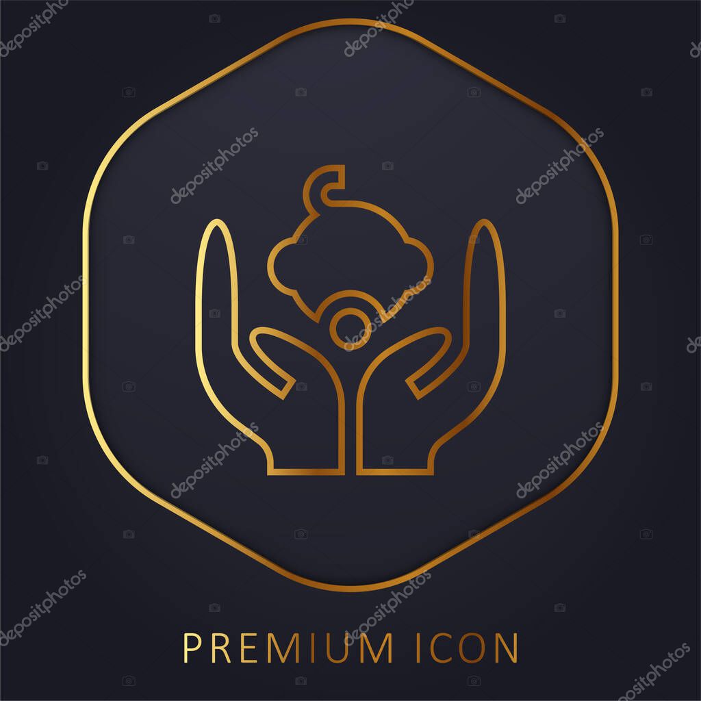 Baby golden line premium logo or icon