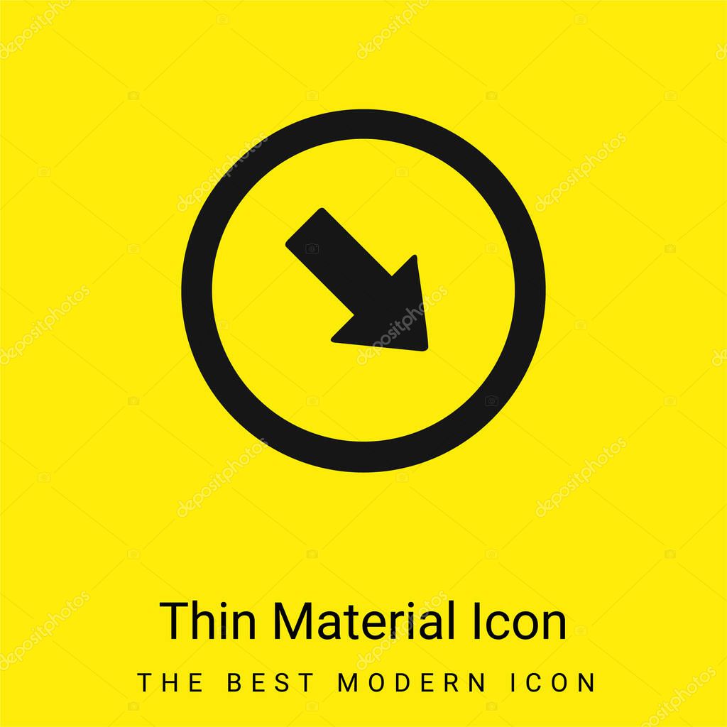 Arrow Pointing To Bottom Right Corner minimal bright yellow material icon