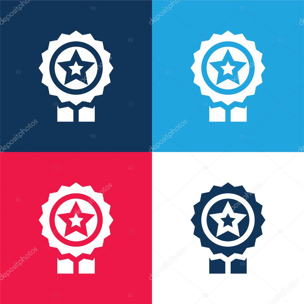 Best Seller blue and red four color minimal icon set