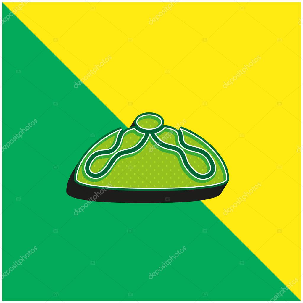 Bread Of The Dead Typical Of Mexico Green and yellow modern 3d vector icon logo