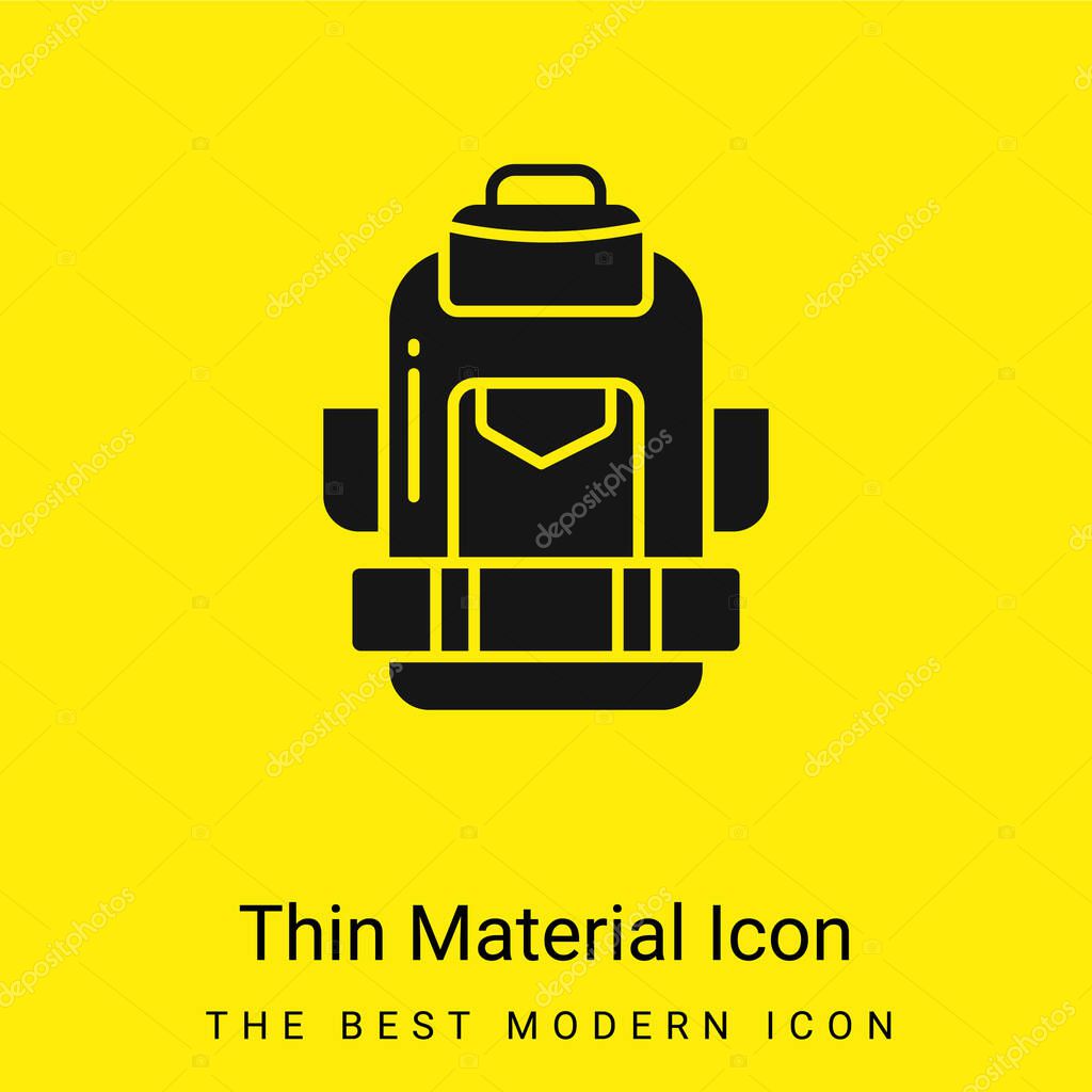 Backpack minimal bright yellow material icon