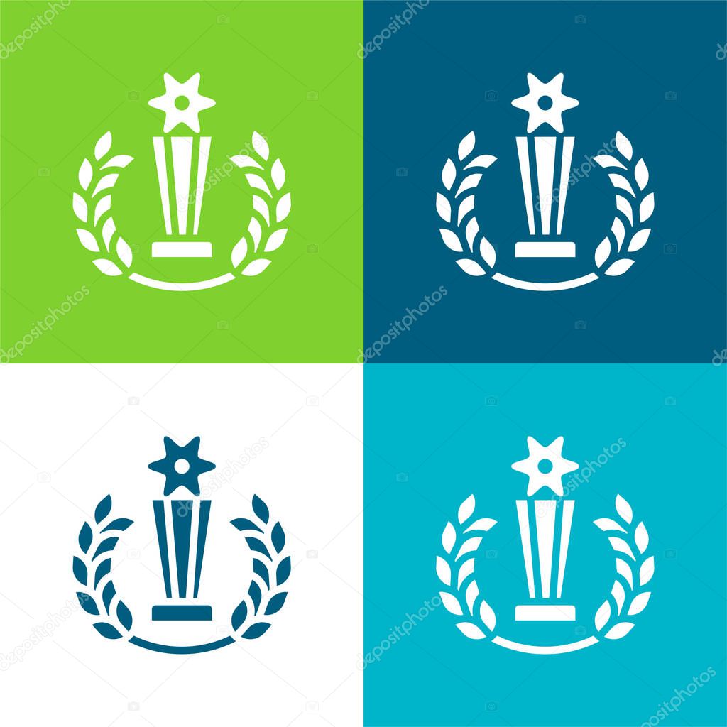 Award Flat four color minimal icon set
