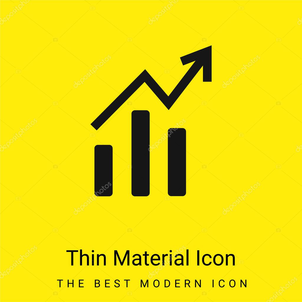 Bars And Line Ascending Graphic Of Data Analytics minimal bright yellow material icon