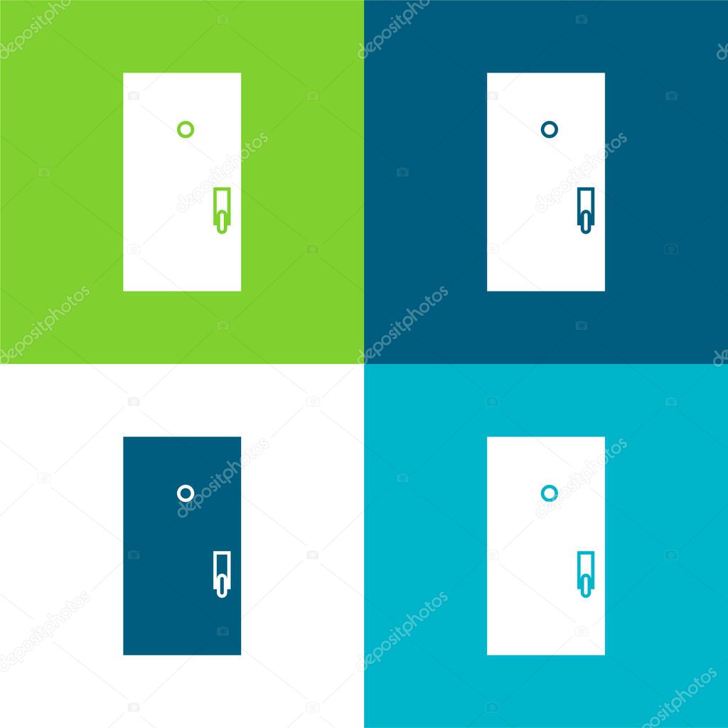 Black Door Flat four color minimal icon set