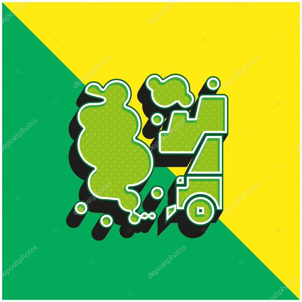 Air Pollution Green and yellow modern 3d vector icon logo