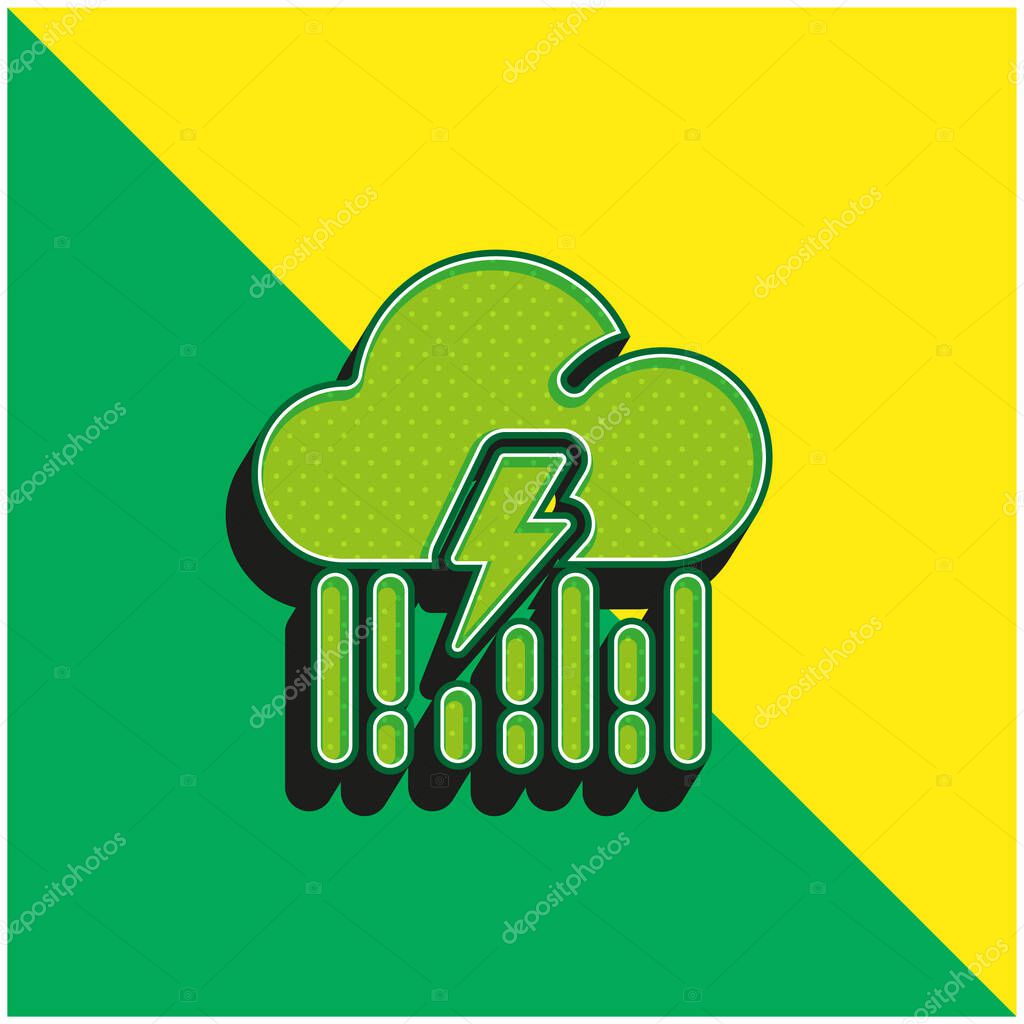 Bolt Green and yellow modern 3d vector icon logo