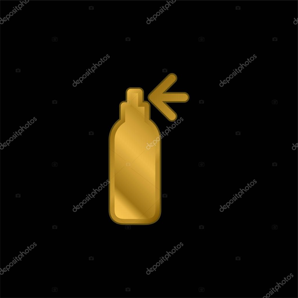 Beauty Perfume gold plated metalic icon or logo vector